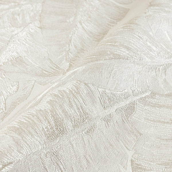 Luxury Cream Leaves Tropical Wallpaper, Contemporary Non-Woven Wall Covering, 41.7"W x 614"H, Washable Removable for Living R