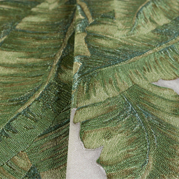 Luxury Green Leaves Tropical Wallpaper, Lodge Non-Woven Wall Covering, 41.7"W x 614"H, Washable Removable for Living Room Bed