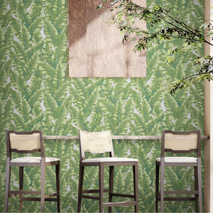 Luxury Green Leaves Tropical Wallpaper, Lodge Non-Woven Wall Covering, 41.7"W x 614"H, Washable Removable for Living Room Bed