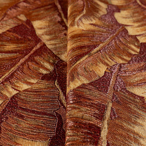 Luxury Orange Leaves Tropical Wallpaper, Traditional Non-Woven Wall Covering, 41.7"W x 614"H, Washable Removable for Living R
