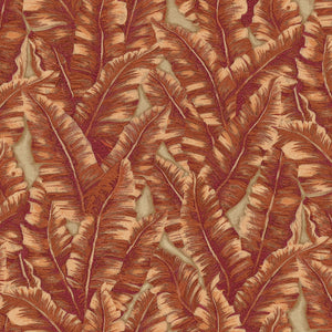 Luxury Orange Leaves Tropical Wallpaper, Traditional Non-Woven Wall Covering, 41.7"W x 614"H, Washable Removable for Living R
