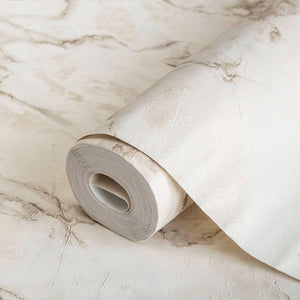 Luxury Beige Marble Stone 3D Embossed Wallpaper, Industrial Non-Woven Wall Covering, 41.7"W x 614"H, Washable Removable for L