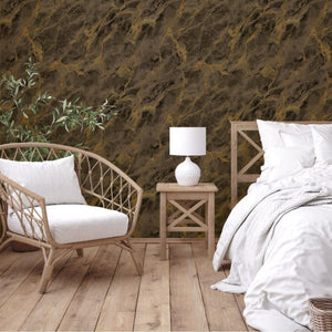 Luxury Brown Marble Stone 3D Embossed Wallpaper, Industrial Non-Woven Wall Covering, 41.7"W x 614"H, Washable Removable for L