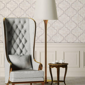 Luxury Beige Trellis Textured Wallpaper, Traditional Non-Woven Wall Covering, 41.7"W x 398"H, Washable Removable for Living R