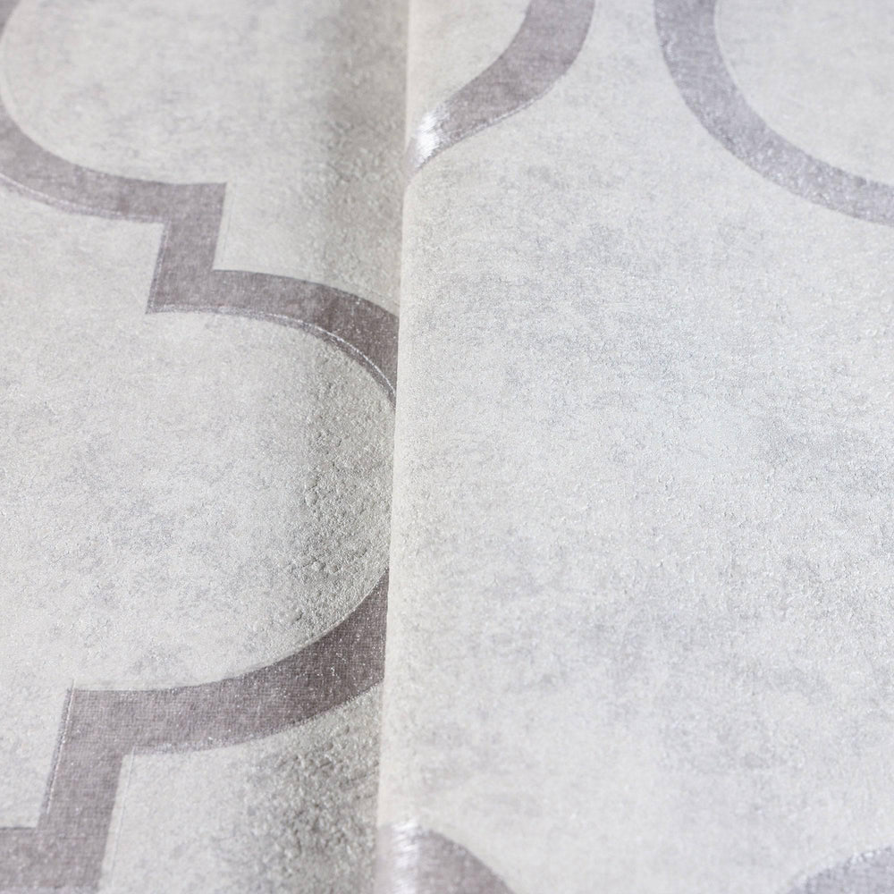 Luxury Silver Trellis Textured Wallpaper, Boho Non-Woven Wall Covering, 41.7"W x 398"H, Washable Removable for Living Room Be