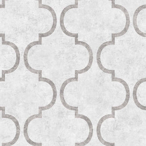 Luxury Silver Trellis Textured Wallpaper, Boho Non-Woven Wall Covering, 41.7"W x 398"H, Washable Removable for Living Room Be
