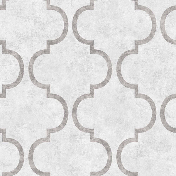 Luxury Silver Trellis Textured Wallpaper, Boho Non-Woven Wall Covering, 41.7"W x 398"H, Washable Removable for Living Room Be