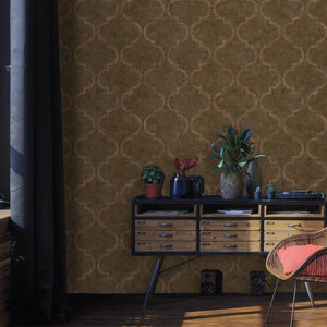 Luxury Brown Trellis Textured Wallpaper, Traditional Non-Woven Wall Covering, 41.7"W x 398"H, Washable Removable for Living R