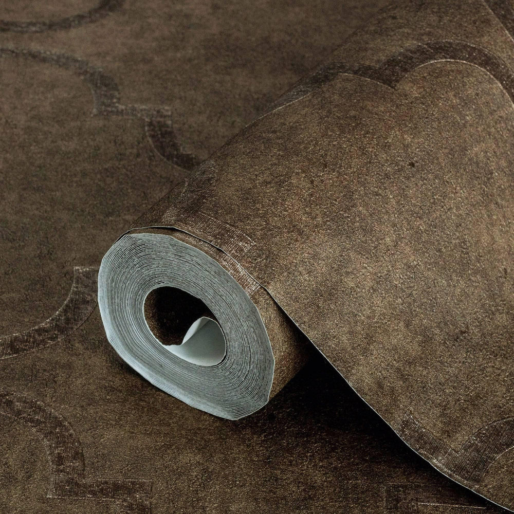 Luxury Brown Trellis Textured Wallpaper, Traditional Non-Woven Wall Covering, 41.7"W x 398"H, Washable Removable for Living R