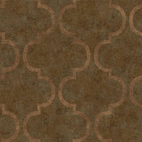 Luxury Brown Trellis Textured Wallpaper, Traditional Non-Woven Wall Covering, 41.7"W x 398"H, Washable Removable for Living R