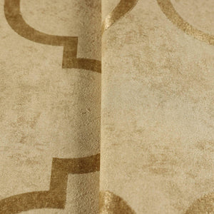 Luxury Gold Trellis Textured Wallpaper, Traditional Non-Woven Wall Covering, 41.7"W x 398"H, Washable Removable for Living Ro