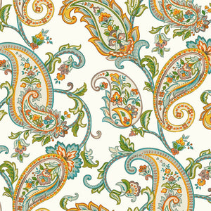Luxury Green Paisley Textured Wallpaper, Country Non-Woven Wall Covering, 41.7"W x 614"H, Washable Removable for Living Room 