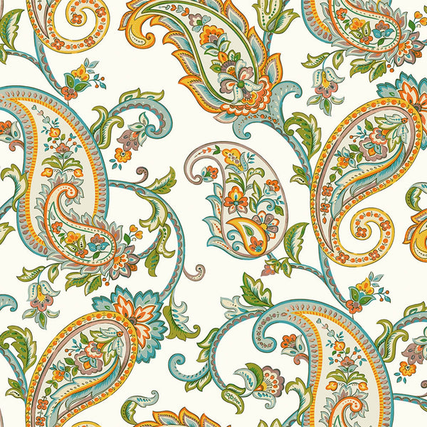 Luxury Green Paisley Textured Wallpaper, Country Non-Woven Wall Covering, 41.7"W x 614"H, Washable Removable for Living Room 