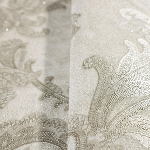 Luxury Gray Damask Textured Wallpaper, Mediterranean Non-Woven Wall Covering, 41.7"W x 398"H, Washable Removable for Living R