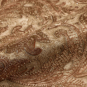 Luxury Brown Damask Textured Wallpaper, Boho Non-Woven Wall Covering, 41.7"W x 398"H, Washable Removable for Living Room Bedr