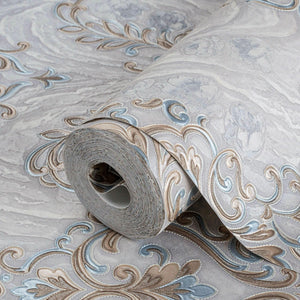 Luxury Gray Textured Embossed 3D Embossed Wallpaper, Premium Non-Woven Wall Covering, 41.7"W x 398"H, Washable Removable for 