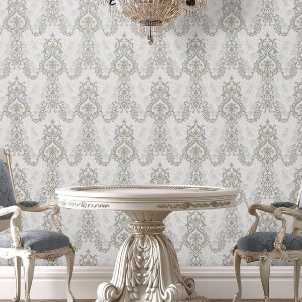 Luxury Gray Textured Embossed 3D Embossed Wallpaper, Premium Non-Woven Wall Covering, 41.7"W x 398"H, Washable Removable for 