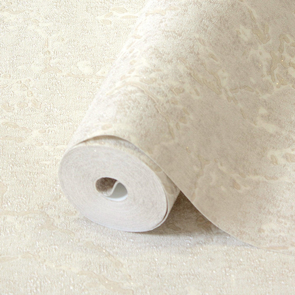 Luxury Ivory Abstract Textured Wallpaper, Scandinavian Non-Woven Wall Covering, 41.7"W x 398"H, Washable Removable for Living
