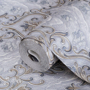Luxury Gray Marble Textured Wallpaper, Premium Non-Woven Wall Covering, 41.7"W x 398"H, Washable Removable for Living Room Be