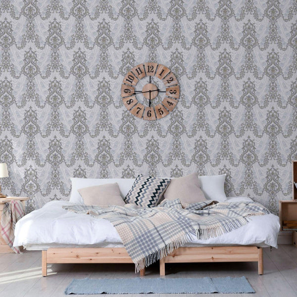 Luxury Gray Marble Textured Wallpaper, Premium Non-Woven Wall Covering, 41.7"W x 398"H, Washable Removable for Living Room Be
