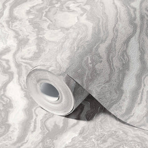 Luxury Gray Marble Textured Wallpaper, Premium Non-Woven Wall Covering, 41.7"W x 614"H, Washable Removable for Living Room Be