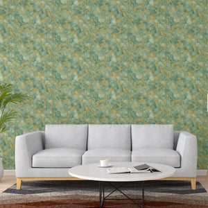 Luxury Gold Metallic Abstract Textured Wallpaper, Coastal Non-Woven Wall Covering, 41.7"W x 398"H, Washable Removable for Liv