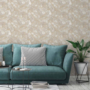 Luxury Ivory Metallic Abstract Textured Wallpaper, Premium Non-Woven Wall Covering, 41.7"W x 398"H, Washable Removable for Li