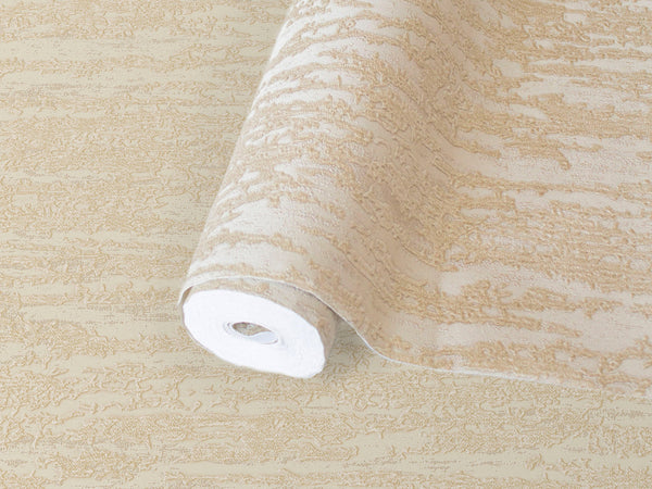 Luxury Cream Abstract Metallic 3D Embossed Wallpaper, Victorian Non-Woven Wall Covering, 41.7"W x 614"H, Washable Removable f