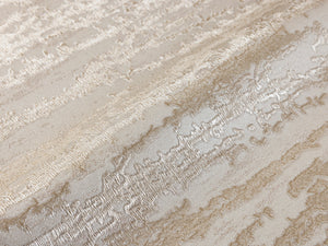 Luxury Cream Abstract Metallic 3D Embossed Wallpaper, Victorian Non-Woven Wall Covering, 41.7"W x 614"H, Washable Removable f
