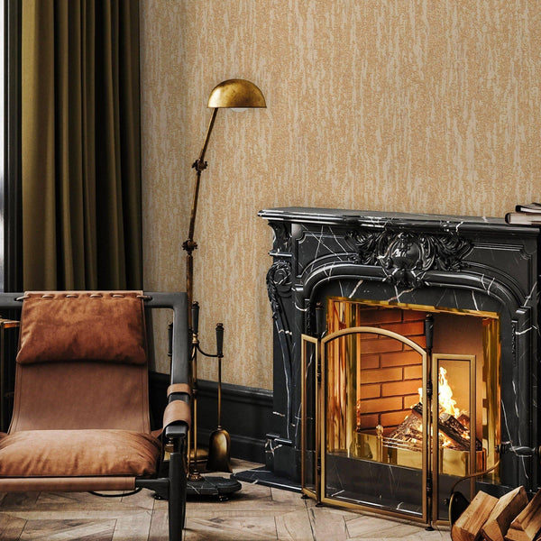 Luxury Gold Abstract Metallic 3D Embossed Wallpaper, Boho Non-Woven Wall Covering, 41.7"W x 614"H, Washable Removable for Liv