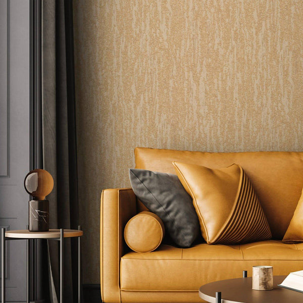 Luxury Gold Abstract Metallic 3D Embossed Wallpaper, Boho Non-Woven Wall Covering, 41.7"W x 614"H, Washable Removable for Liv