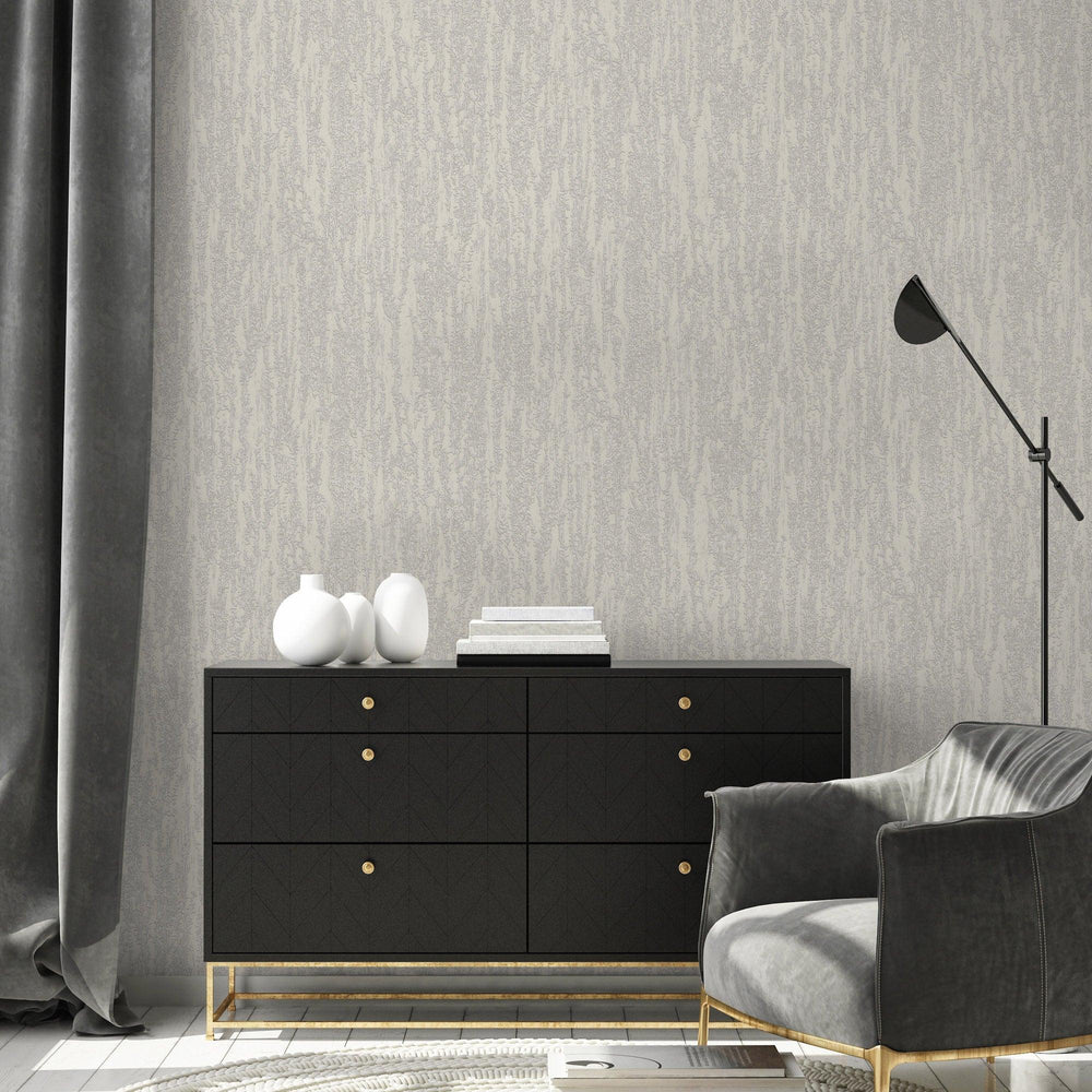 Luxury Ivory Abstract Metallic 3D Embossed Wallpaper, Modern Non-Woven Wall Covering, 41.7"W x 614"H, Washable Removable for 