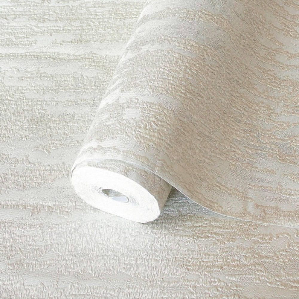 Luxury Cream Abstract Metallic 3D Embossed Wallpaper, Contemporary Non-Woven Wall Covering, 41.7"W x 614"H, Washable Removabl