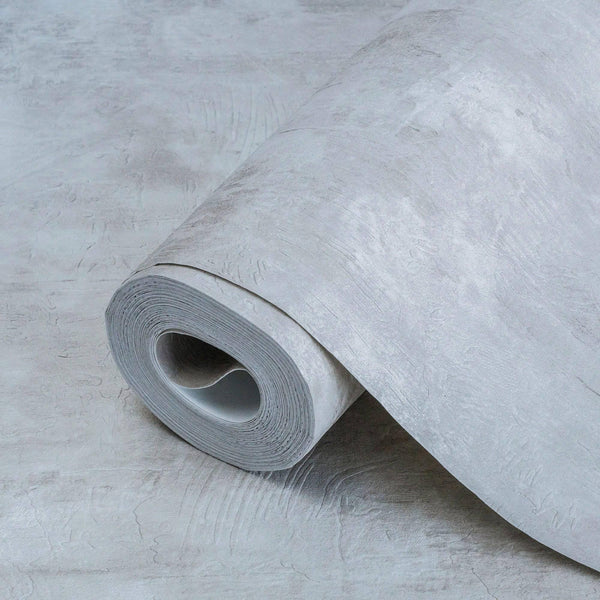 Luxury White Distressed Abstract Textured Wallpaper, Contemporary Non-Woven Wall Covering, 41.7"W x 398"H, Washable Removable