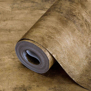 Luxury Brown Distressed Abstract Textured Wallpaper, Traditional Non-Woven Wall Covering, 41.7"W x 398"H, Washable Removable 