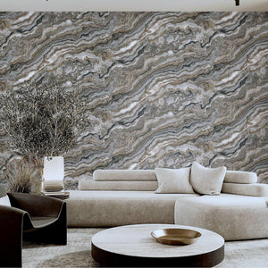 Luxury Blue Marble Textured Wallpaper, Coastal Non-Woven Wall Covering, 41.7"W x 614"H, Washable Removable for Living Room Be