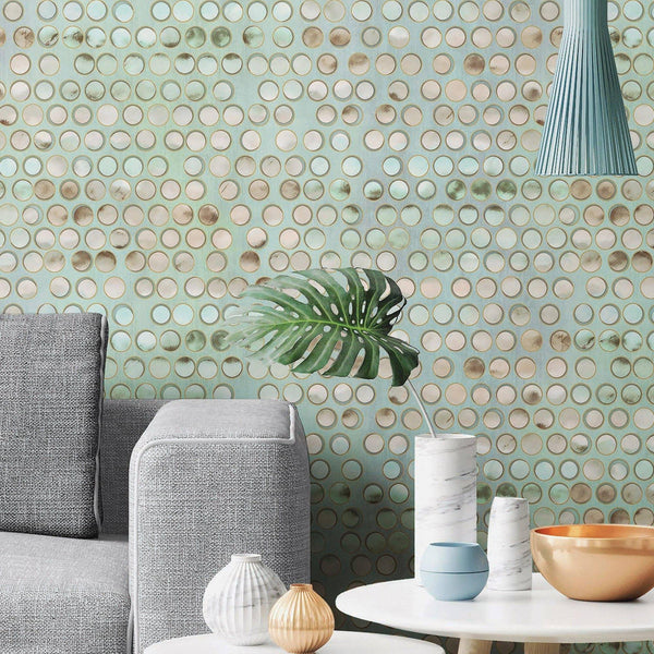 Luxury Beige Geometric Textured Wallpaper, Traditional Non-Woven Wall Covering, 41.7"W x 398"H, Washable Removable for Living