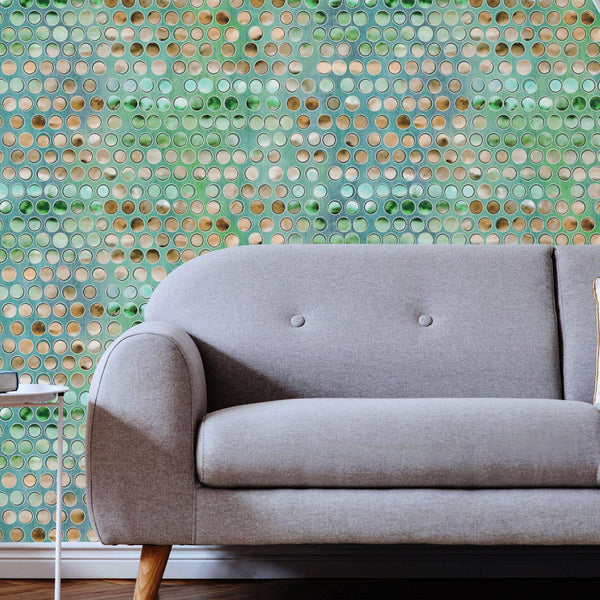 Luxury Beige Geometric Textured Wallpaper, Traditional Non-Woven Wall Covering, 41.7"W x 398"H, Washable Removable for Living