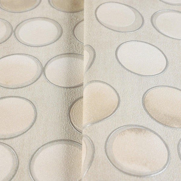 Luxury Beige Geometric Textured Wallpaper, Contemporary Non-Woven Wall Covering, 41.7"W x 398"H, Washable Removable for Livin