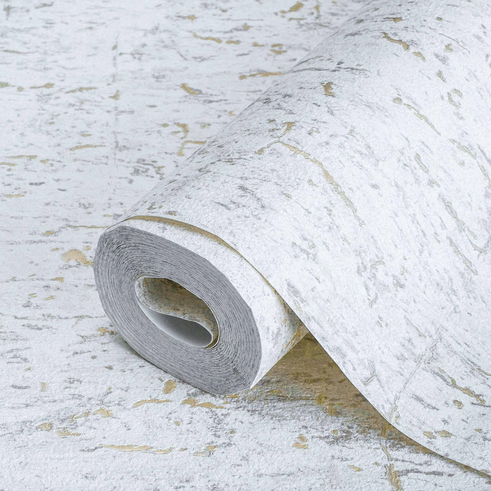 Luxury Gold Textured Embossed 3D Embossed Wallpaper, Coastal Non-Woven Wall Covering, 41.7"W x 398"H, Washable Removable for 