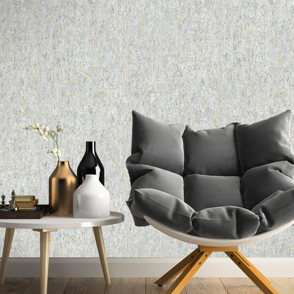 Luxury Gold Textured Embossed 3D Embossed Wallpaper, Coastal Non-Woven Wall Covering, 41.7"W x 398"H, Washable Removable for 