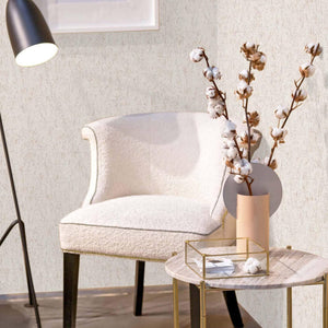 Luxury Beige Textured Embossed 3D Embossed Wallpaper, Country Non-Woven Wall Covering, 41.7"W x 398"H, Washable Removable for