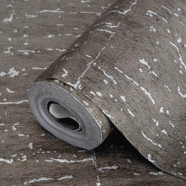 Luxury Brown Textured Embossed 3D Embossed Wallpaper, Traditional Non-Woven Wall Covering, 41.7"W x 398"H, Washable Removable