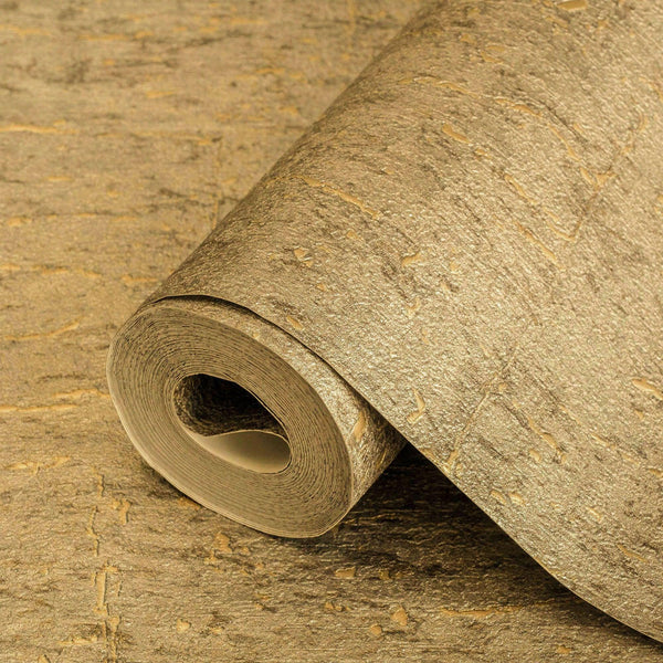 Luxury Gold Textured Embossed 3D Embossed Wallpaper, Traditional Non-Woven Wall Covering, 41.7"W x 398"H, Washable Removable 