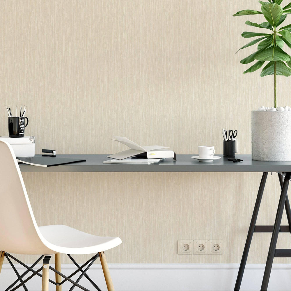 Luxury Cream Textured Embossed 3D Embossed Wallpaper, Traditional Non-Woven Wall Covering, 41.7"W x 398"H, Washable Removable