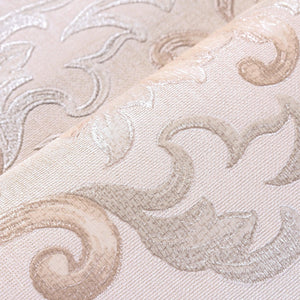 Luxury Beige Damask Textured Wallpaper, Modern Non-Woven Wall Covering, 41.7"W x 614"H, Washable Removable for Living Room Be