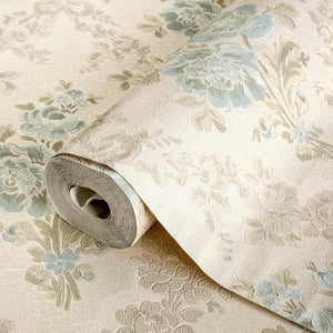 Luxury Beige Floral Geometric Textured Wallpaper, Modern Non-Woven Wall Covering, 41.7"W x 614"H, Washable Removable for Livi