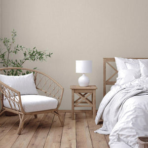 Luxury Beige Striped Stripe 3D Embossed Wallpaper, Traditional Non-Woven Wall Covering, 41.7"W x 398"H, Washable Removable fo