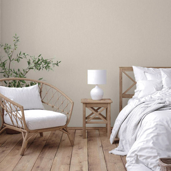 Luxury Beige Striped Stripe 3D Embossed Wallpaper, Traditional Non-Woven Wall Covering, 41.7"W x 398"H, Washable Removable fo