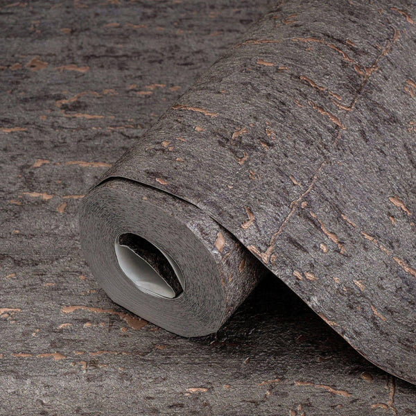 Luxury Brown Textured Embossed 3D Embossed Wallpaper, Industrial Non-Woven Wall Covering, 41.7"W x 398"H, Washable Removable 